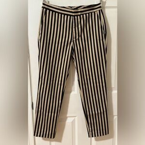 Gently Worn Zara Black and Cream Striped Dress Pants
